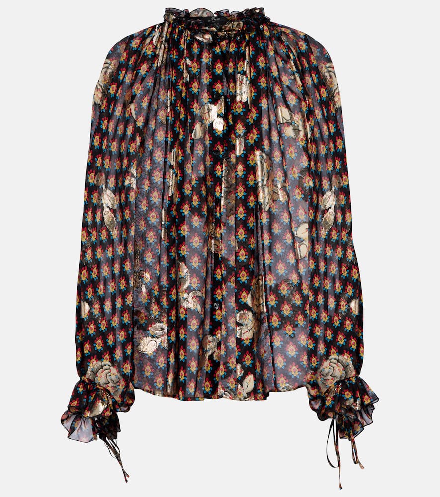 Silk-blend top