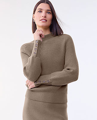 Ann Taylor Ribbed Button Sweater