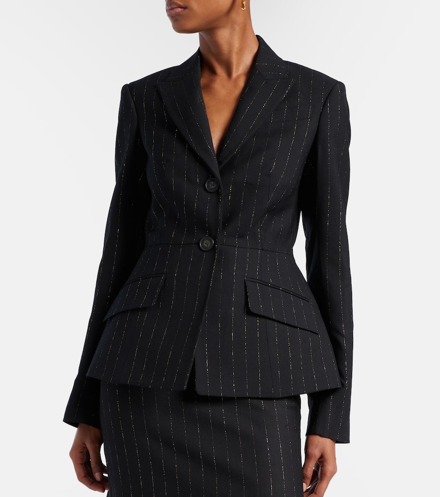 Pinstripe wool blazer