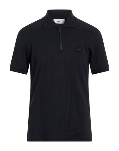 Man Polo shirt Black Size L Cotton, Polyamide, Elastane