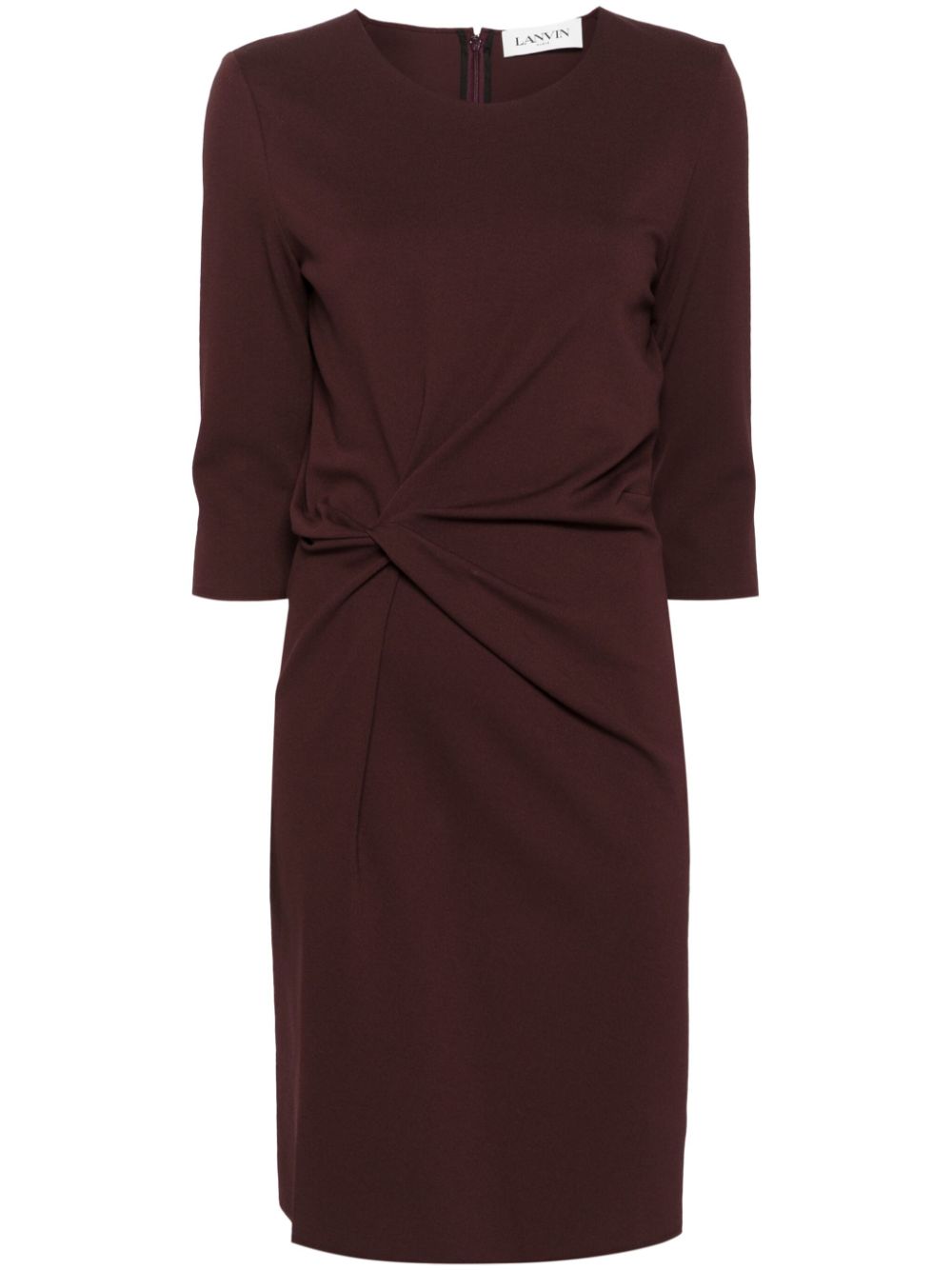 Twist-detail midi dress - Red