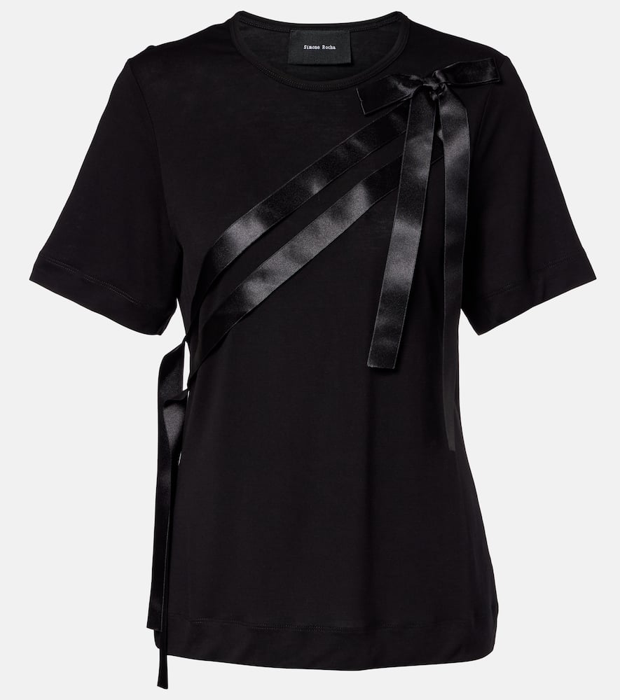 Bow-detail jersey T-shirt