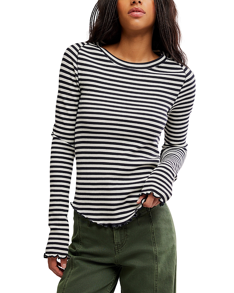 Free People X We The Free Easy Does It Striped Tee in Blue. - S also in XS, M