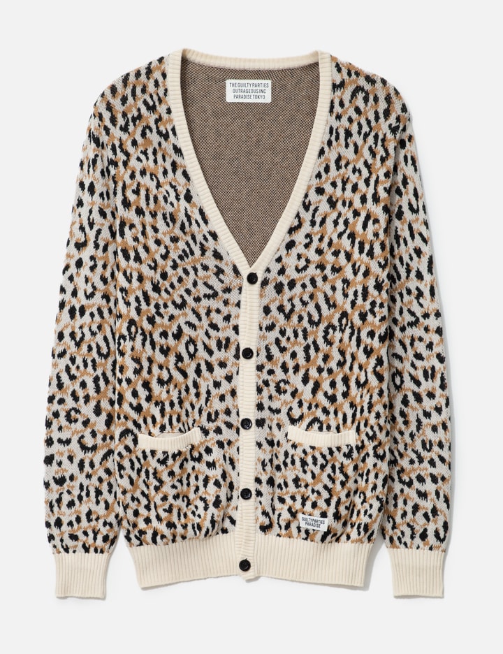 Leopard Jacquard Knit Cardigan