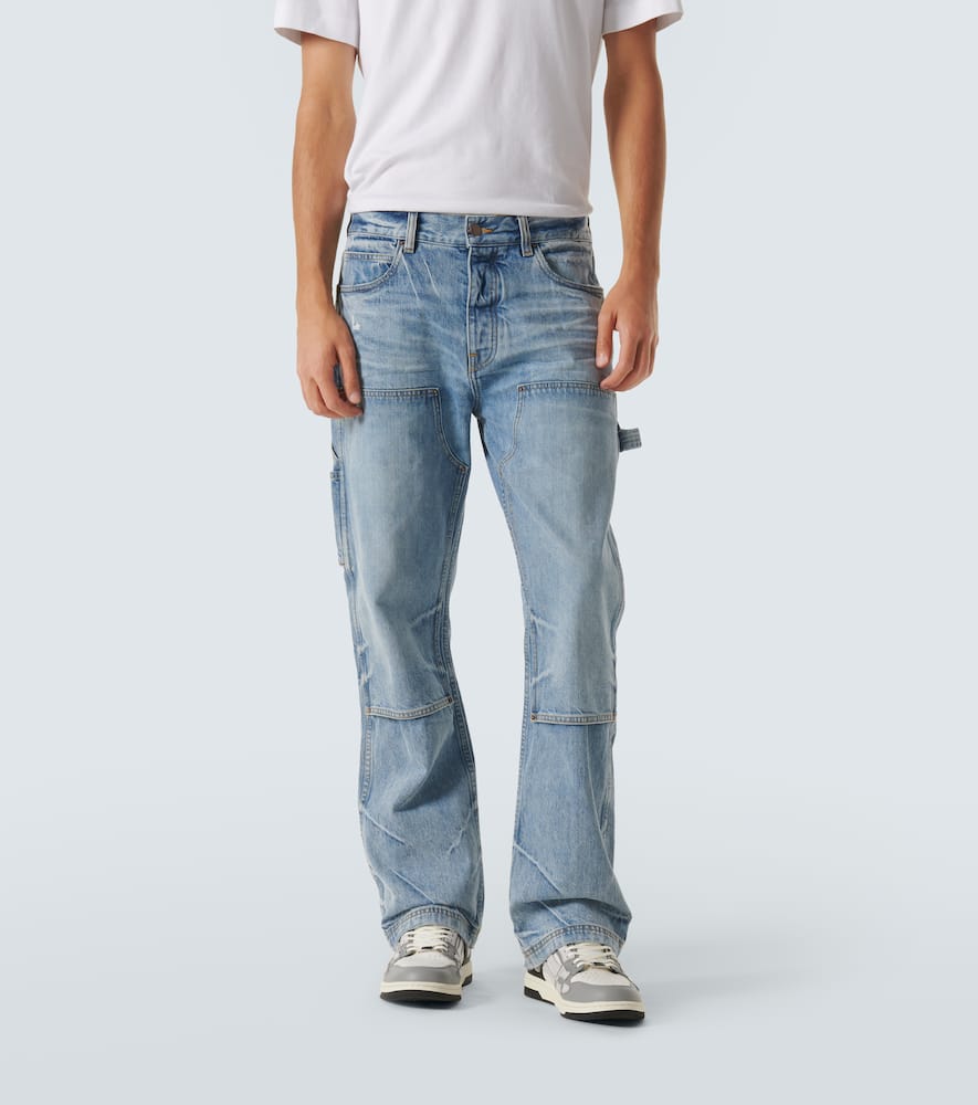Mid-rise straight jeans