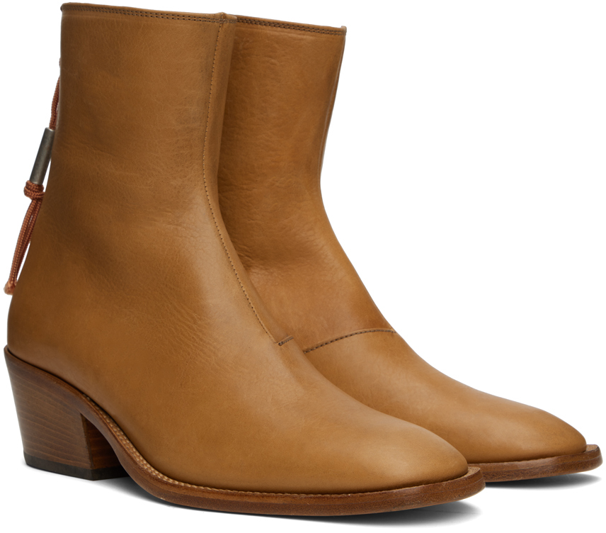 Beige Calfskin Boots
