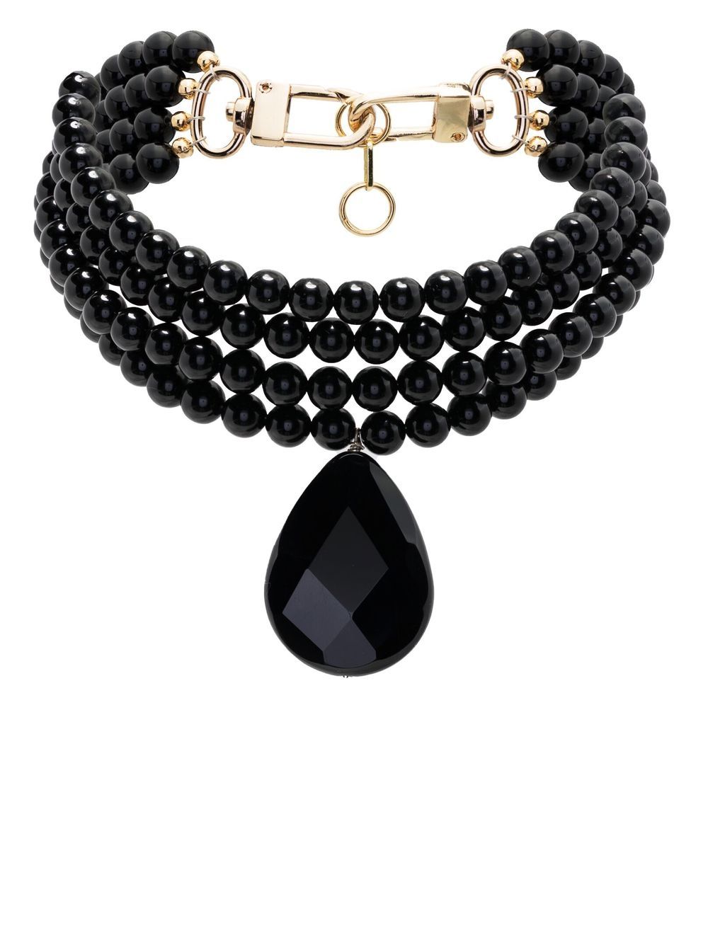 Multi-strand beaded necklace - Black
