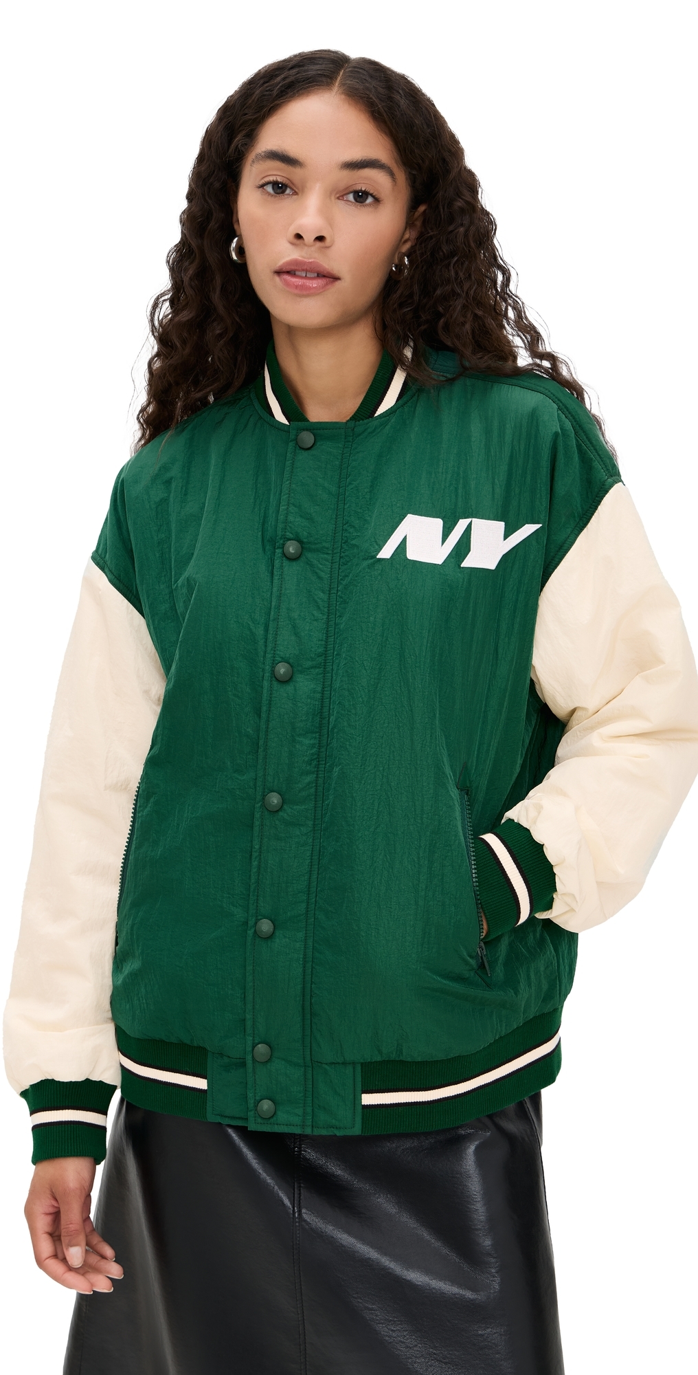 Jets Colorblock Bomber Jacket Jets Green/Sugar Swizzle