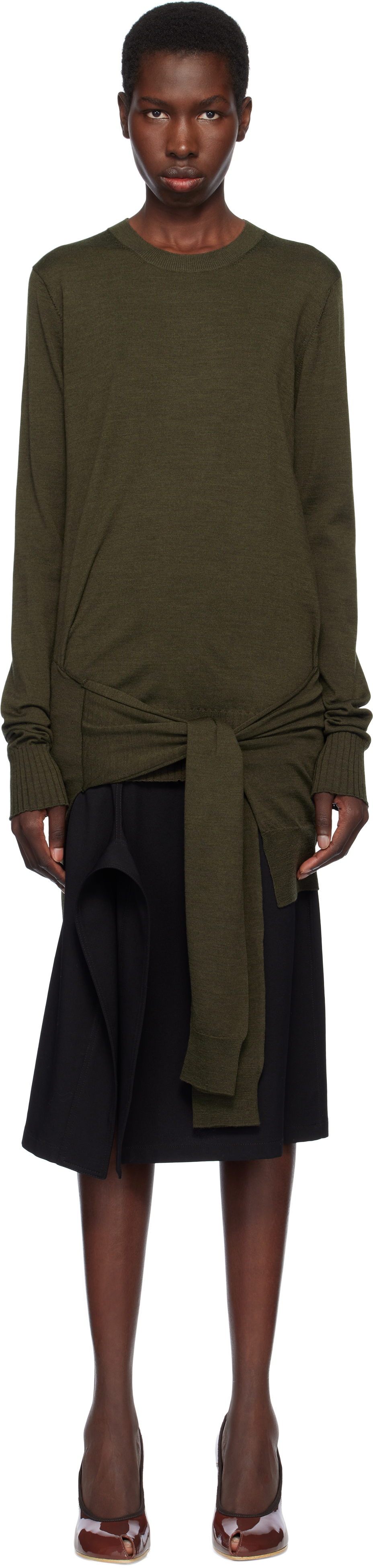 Stella McCartney Khaki Mixed Wool Sweater