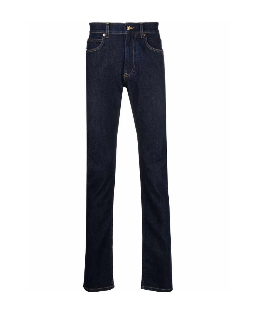 Logo Patch Mid Rise Jeans