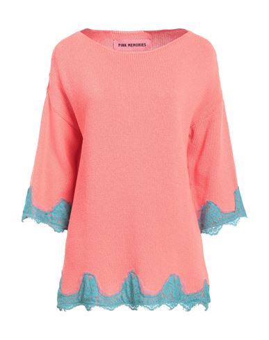 Pink Memories Woman Sweater Salmon pink Size 6 Recycled cotton, Acrylic, Polyamide