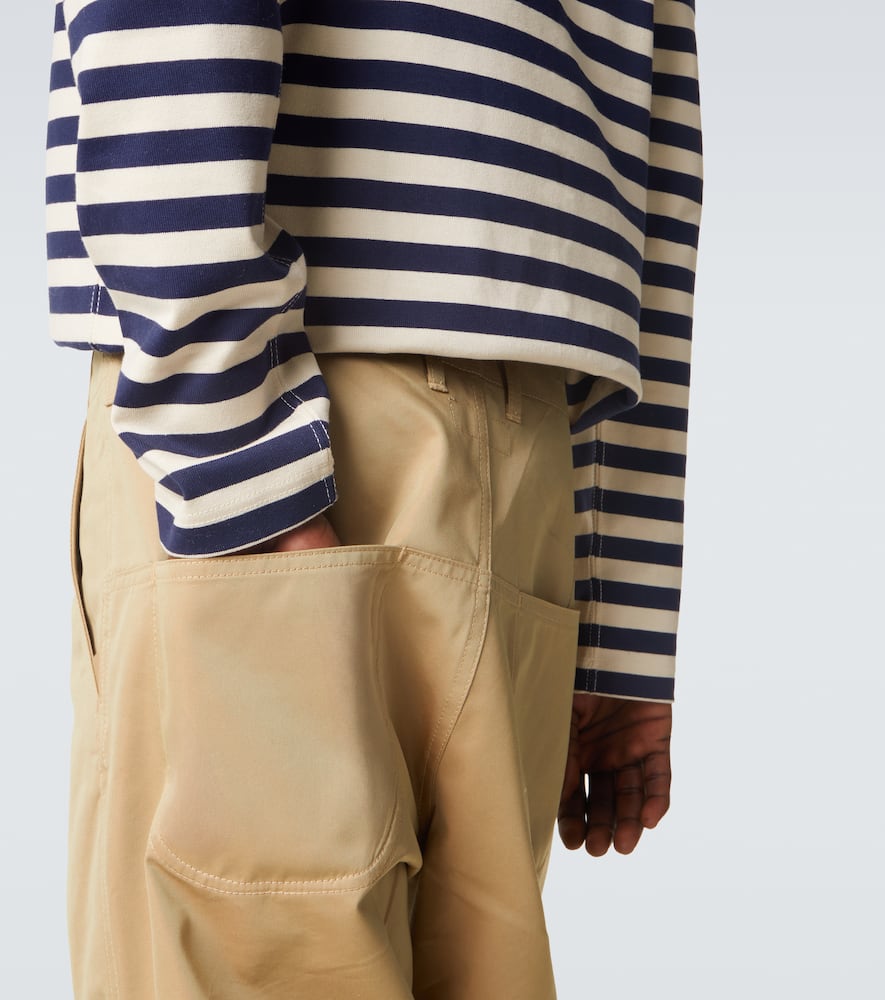 Cotton-blend straight pants