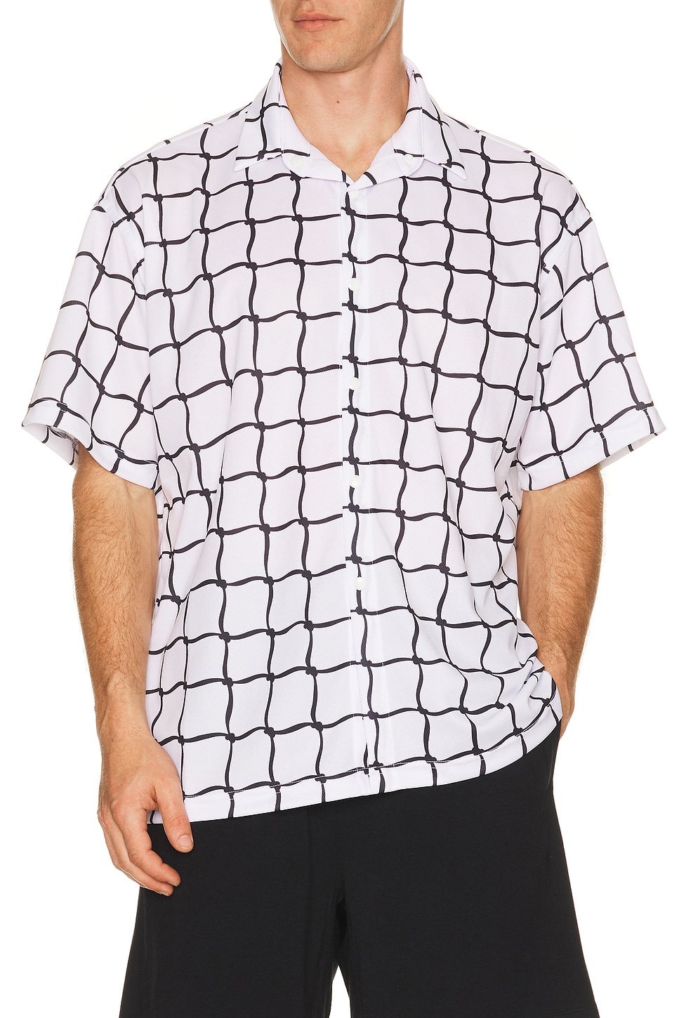 Oyster Net Button Up in Vintage White - White. M also in L, S, XL/1X, XXL/2X