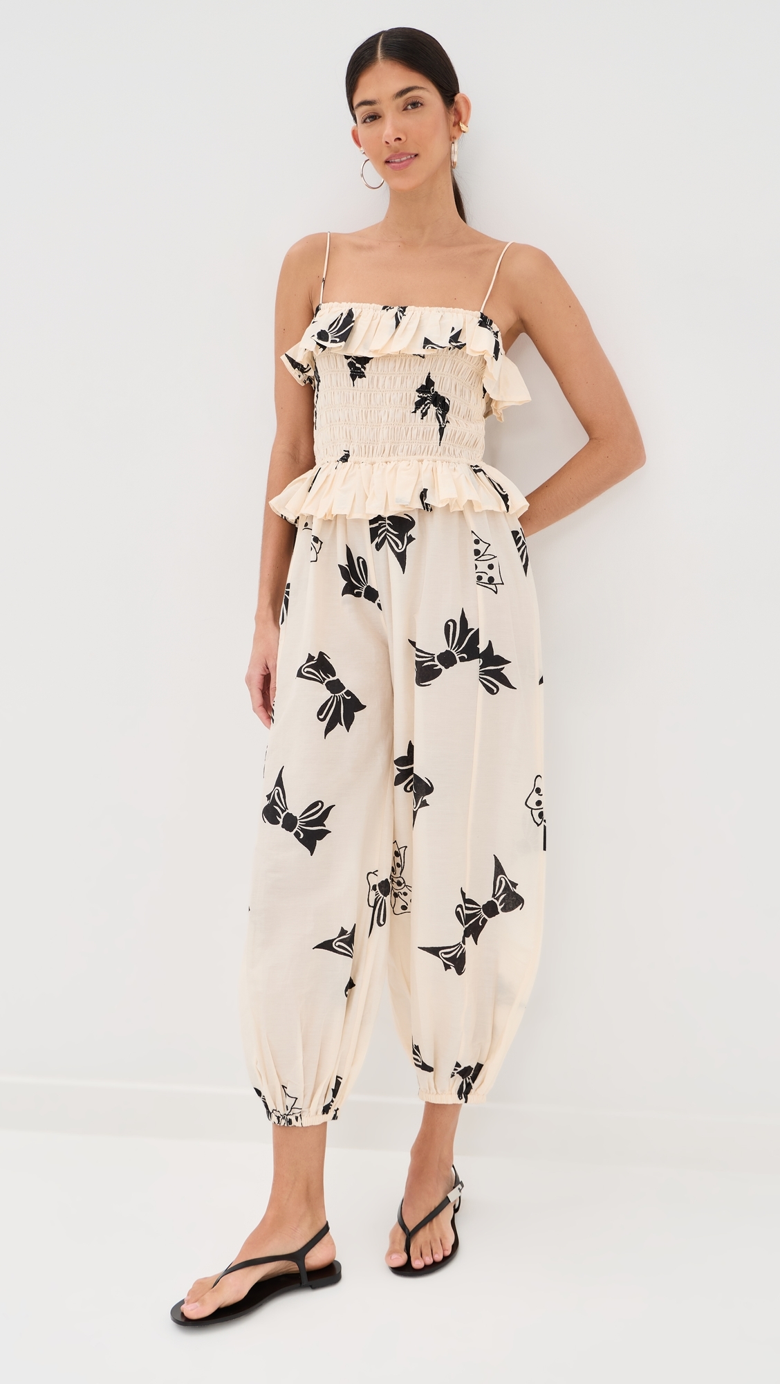 Vera Black Tie Jumpsuit Off-White