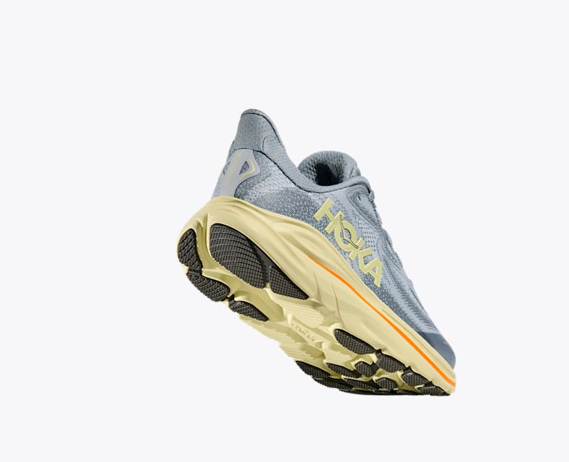 HOKA Clifton 10 Shoes in Mineral Blue/Pampas Grass