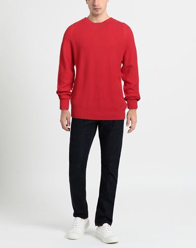 H953 Man Sweater Red Size 44 Cotton