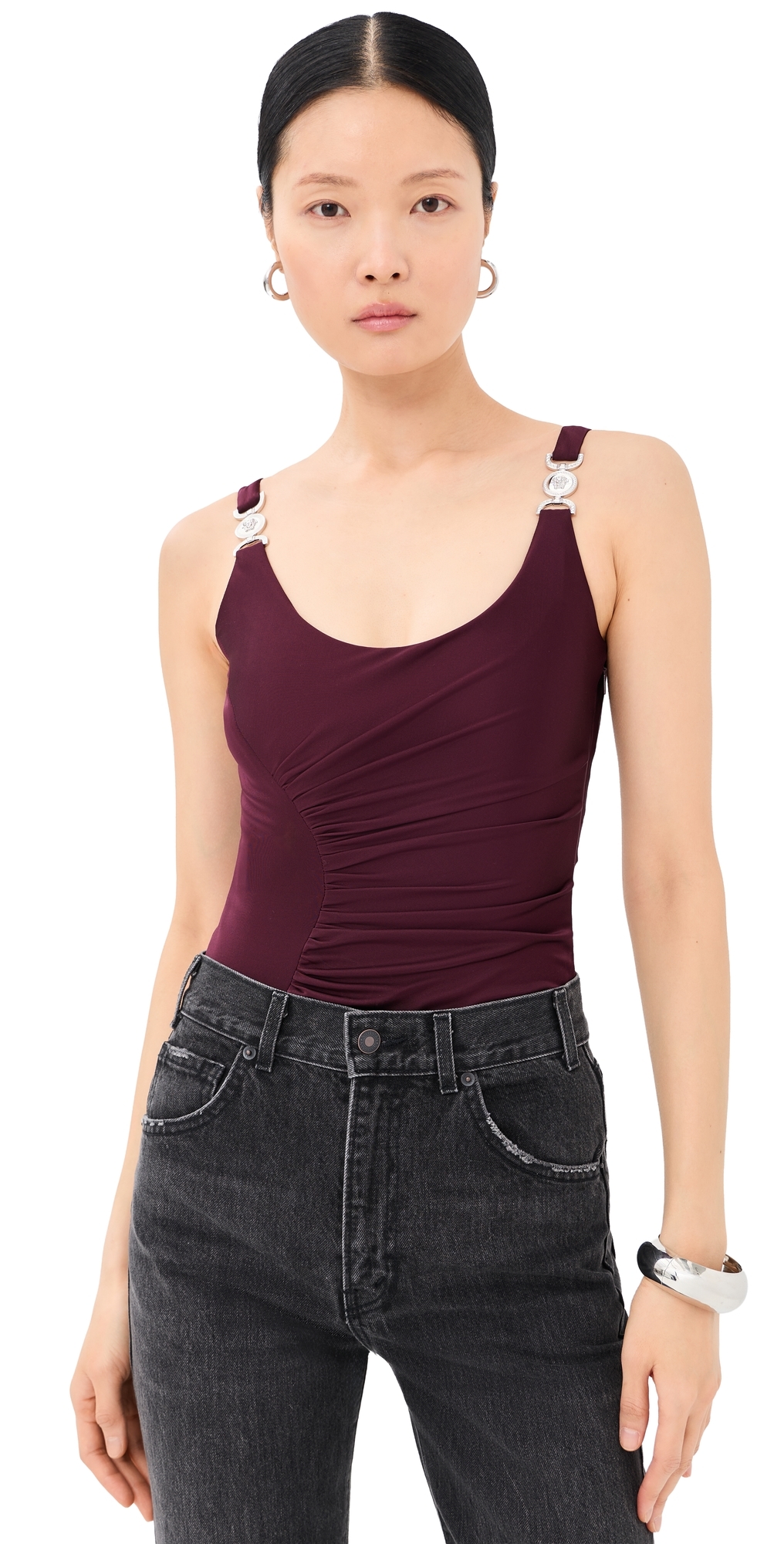 Ruched Bodysuit Burgundy