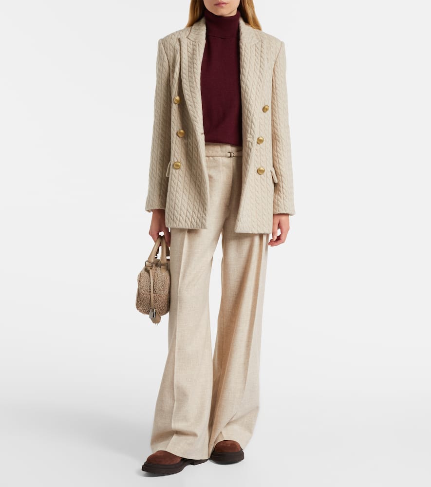 Monili cable-knit cashmere blazer