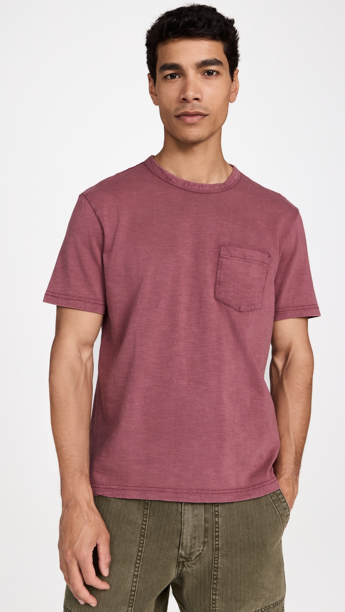 Sunwashed Pocket Tee Plum Wine