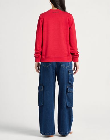 Woman Sweatshirt Red Size M Organic cotton, Recycled polyester