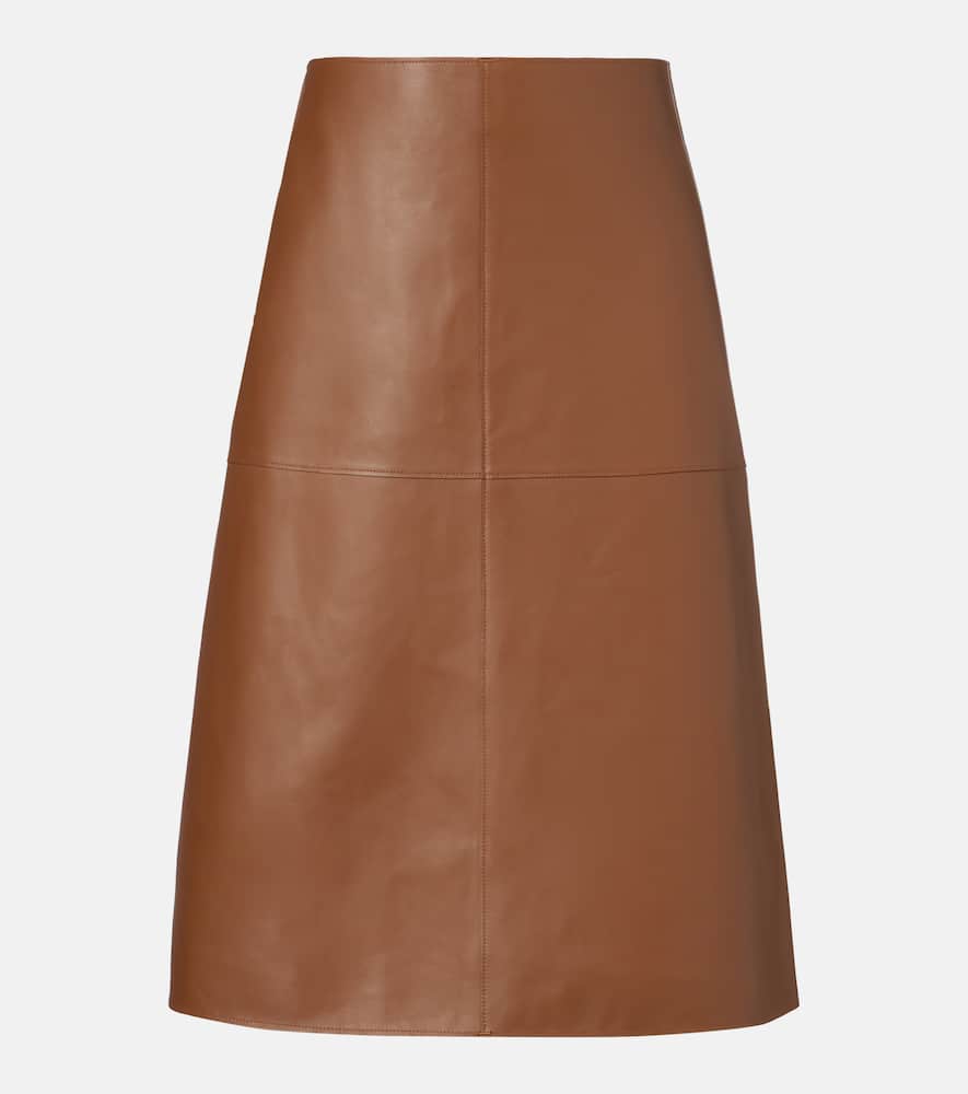Niven leather midi skirt