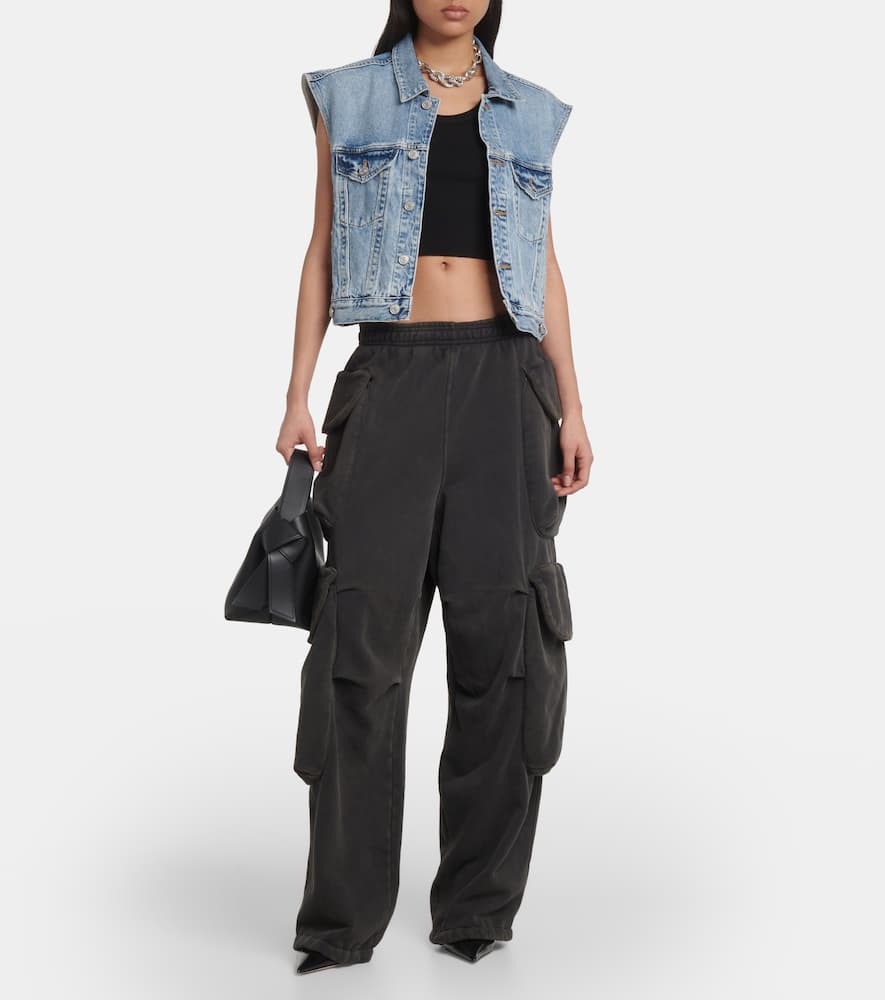 Ribbed-knit crop top