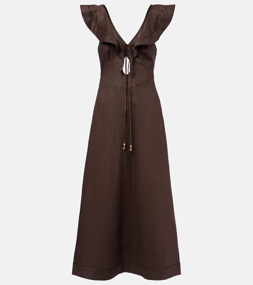 Rhiannon ruffled linen midi dress