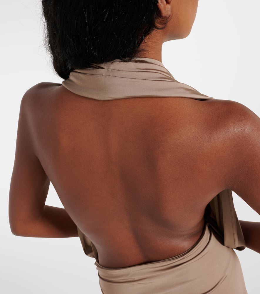 Open-back jersey midi dress