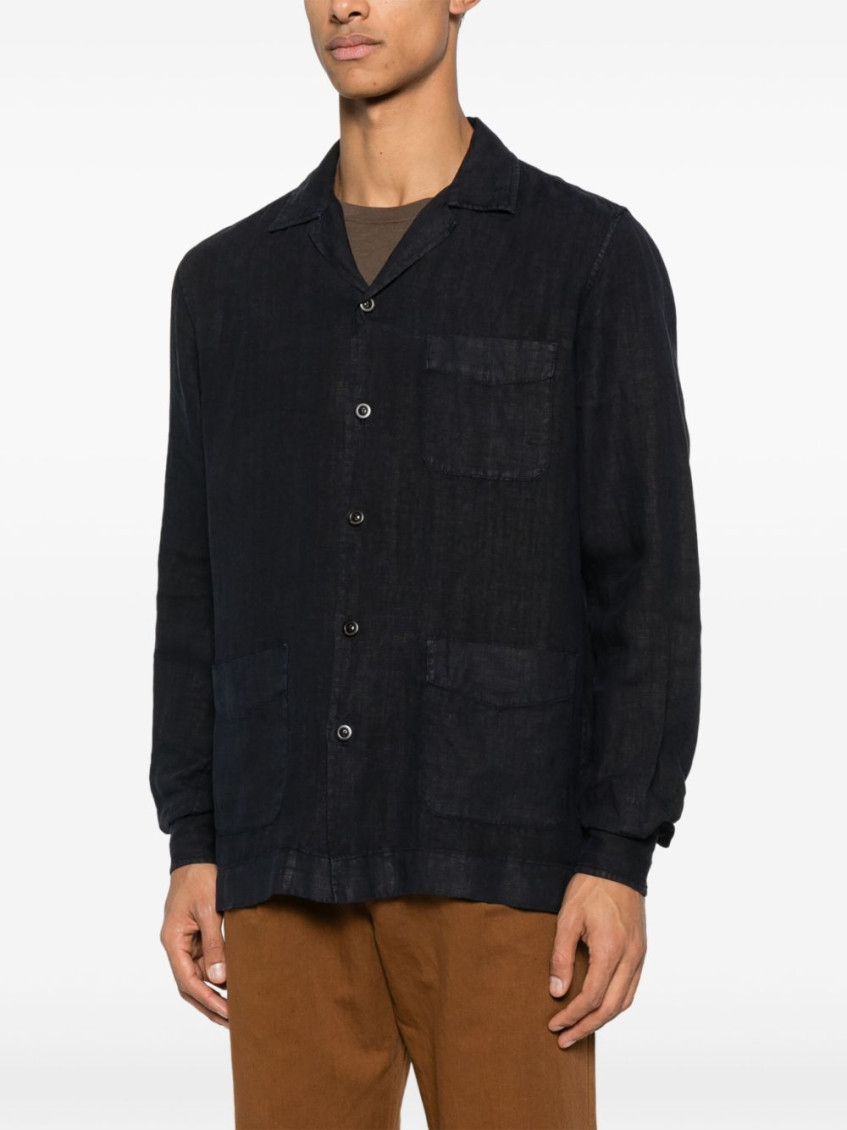 Navy Blue Long Sleeve Overshirt