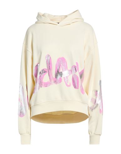Woman Sweatshirt Cream Size S Cotton