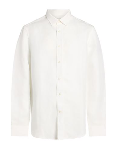 Man Shirt Off white Size L Linen, Lyocell