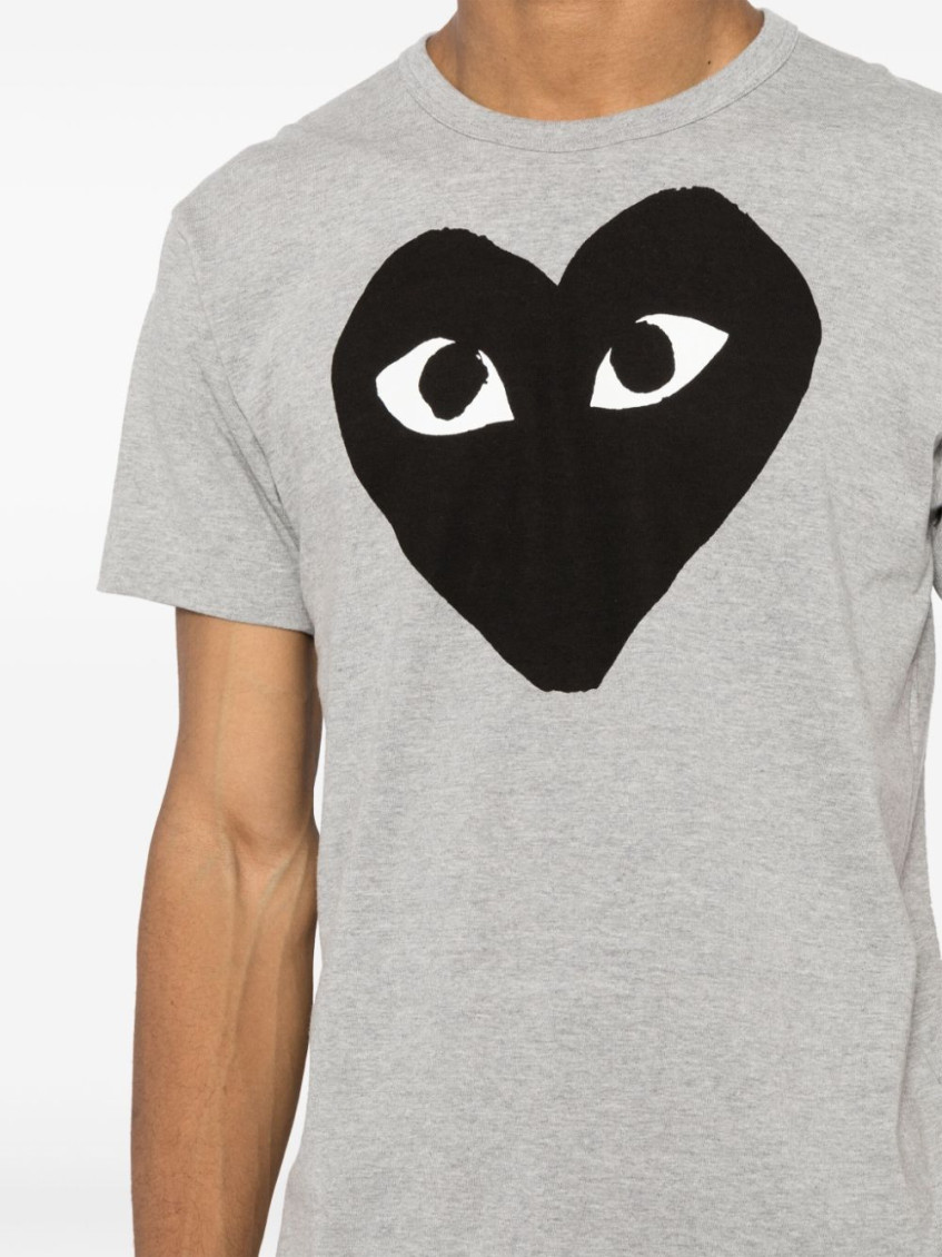 Grey Heart Print T-shirt