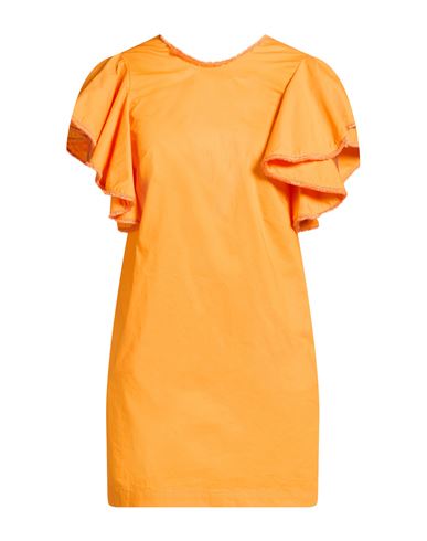 Woman Mini dress Orange Size 2 Cotton