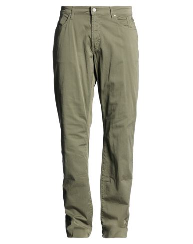 Man Pants Military green Size 42 Cotton, Elastane