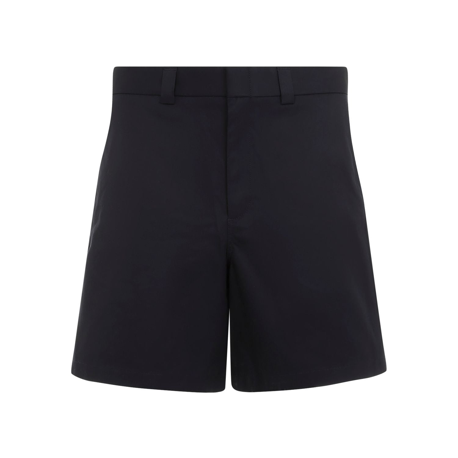 Double Cotton Twill Shorts with Web Ribbon