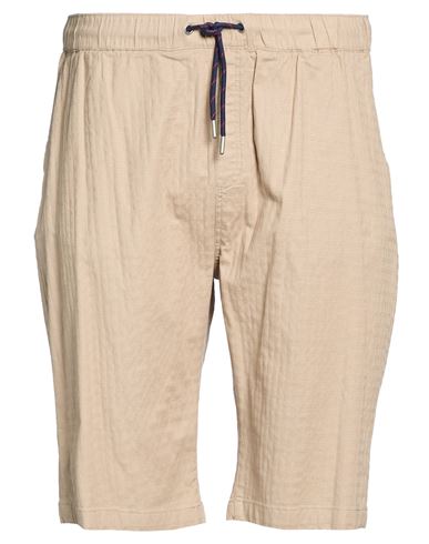 Man Shorts & Bermuda Shorts Sand Size 36 Cotton, Elastane