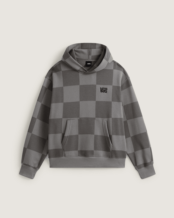 Vans - Stretch Logo Checkerboard Pullover Hoodie, Man, Grey