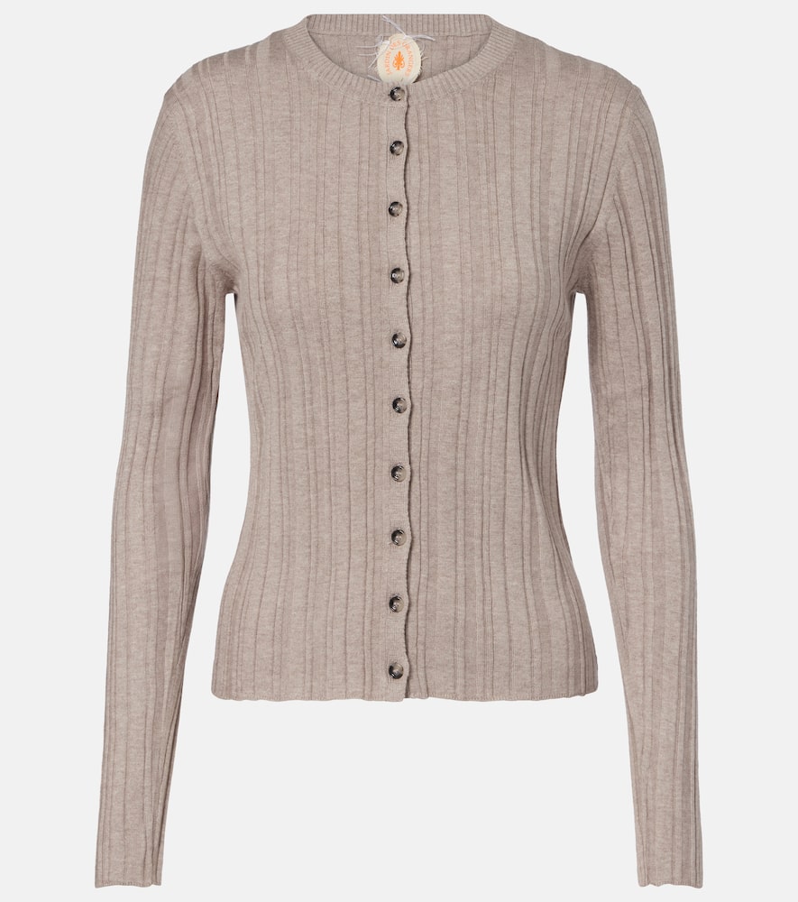 Cotton, silk, and cashmere cardigan