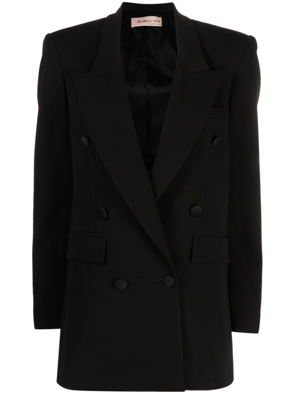 Glicy dart-detail double-breasted blazer - Black