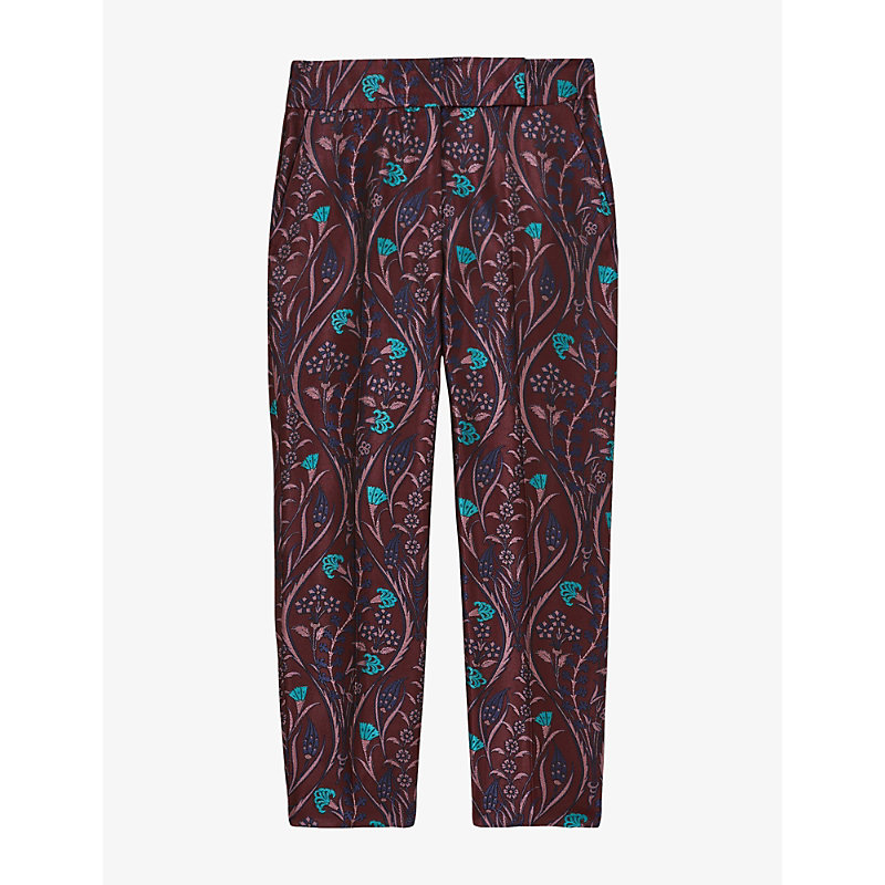 Womens Zayla Jacquard Tapered-Leg Woven Trousers