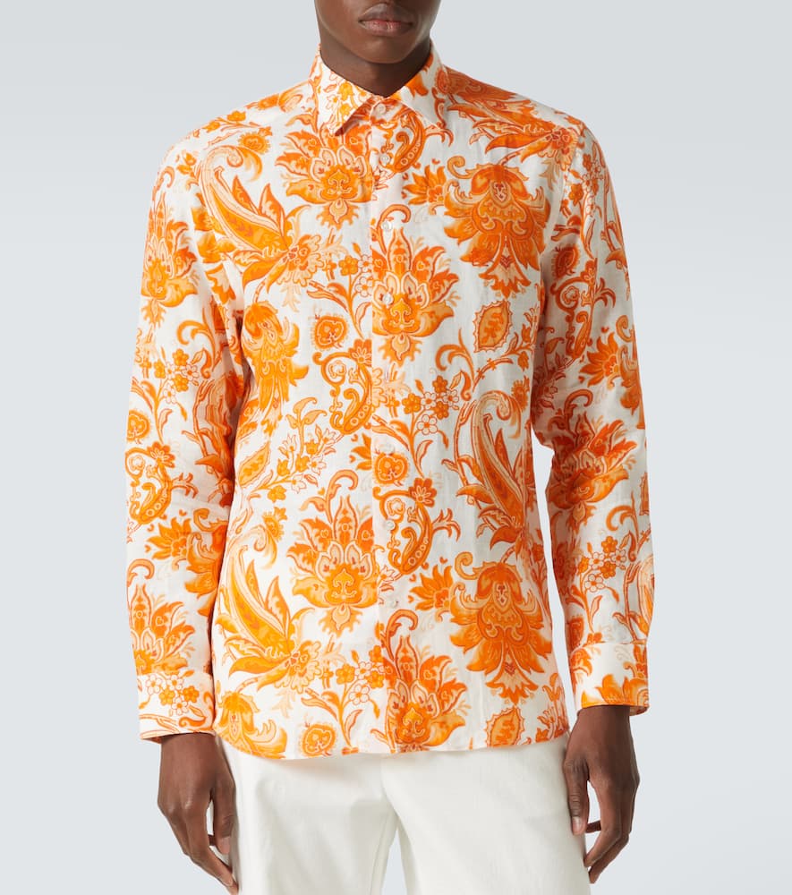 Roma printed linen shirt