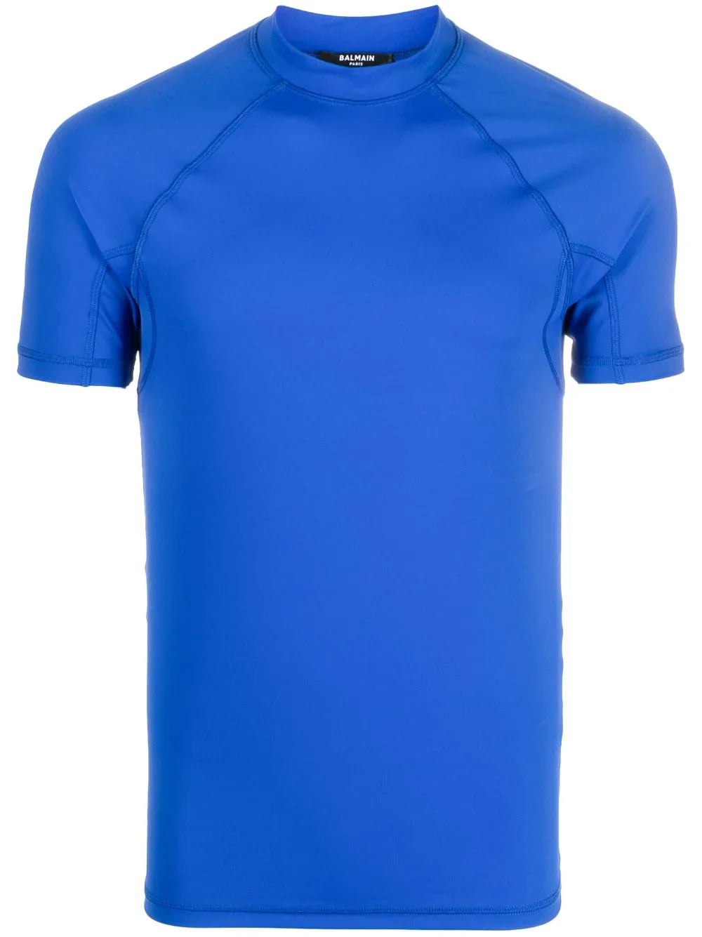 Logo-Print High-Neck T-Shirt — Blue