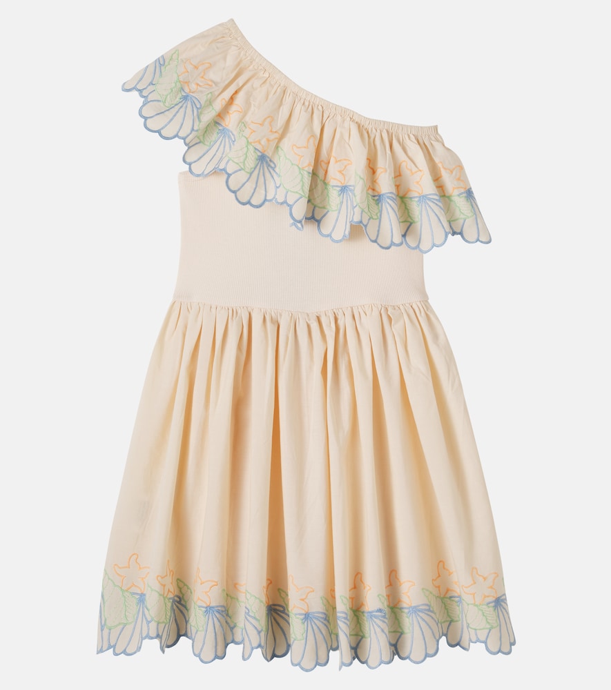 Cato embroidered one-shoulder dress