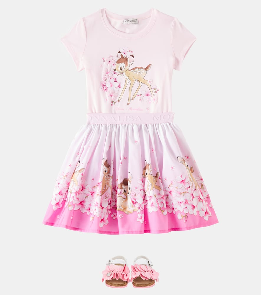 Monnalisa x Disney printed cotton poplin skirt