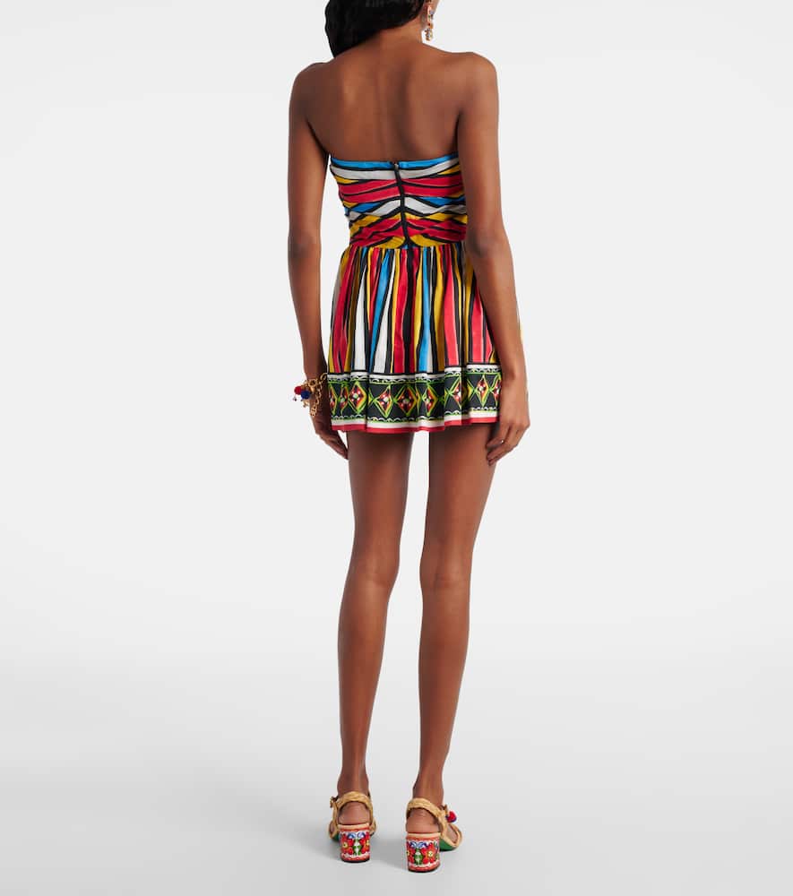 Ruched striped minidress