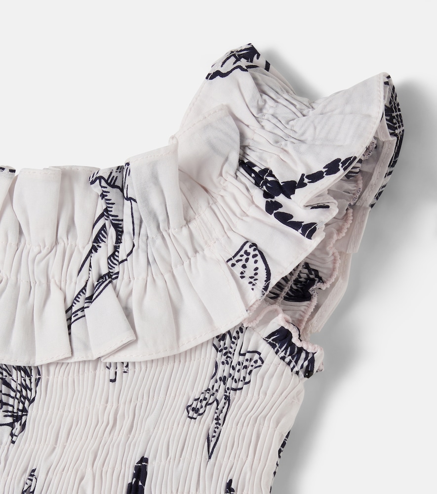 Suzanne printed ruffled cotton dress