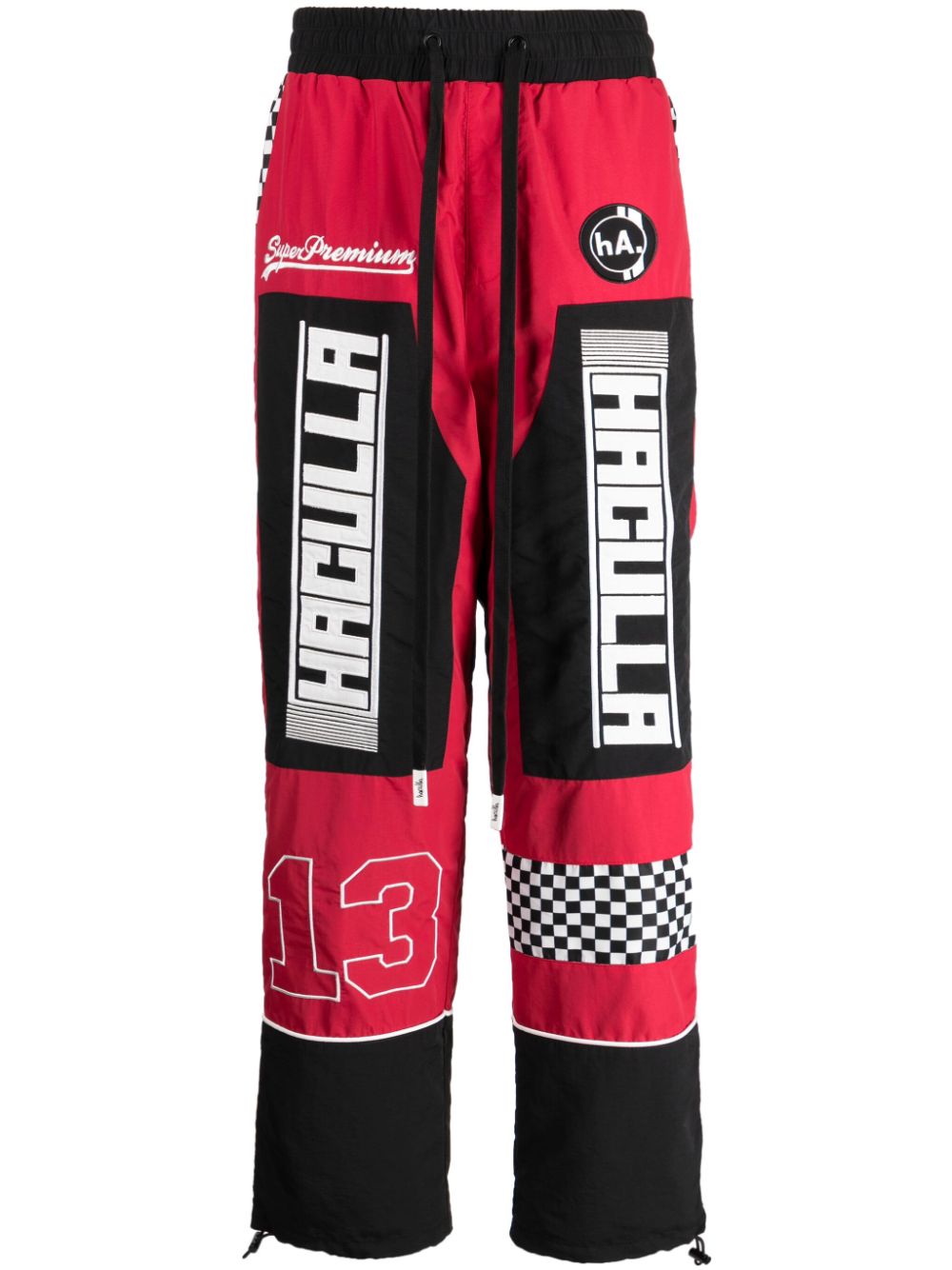 Super Premium Racer logo-print track pants - Red