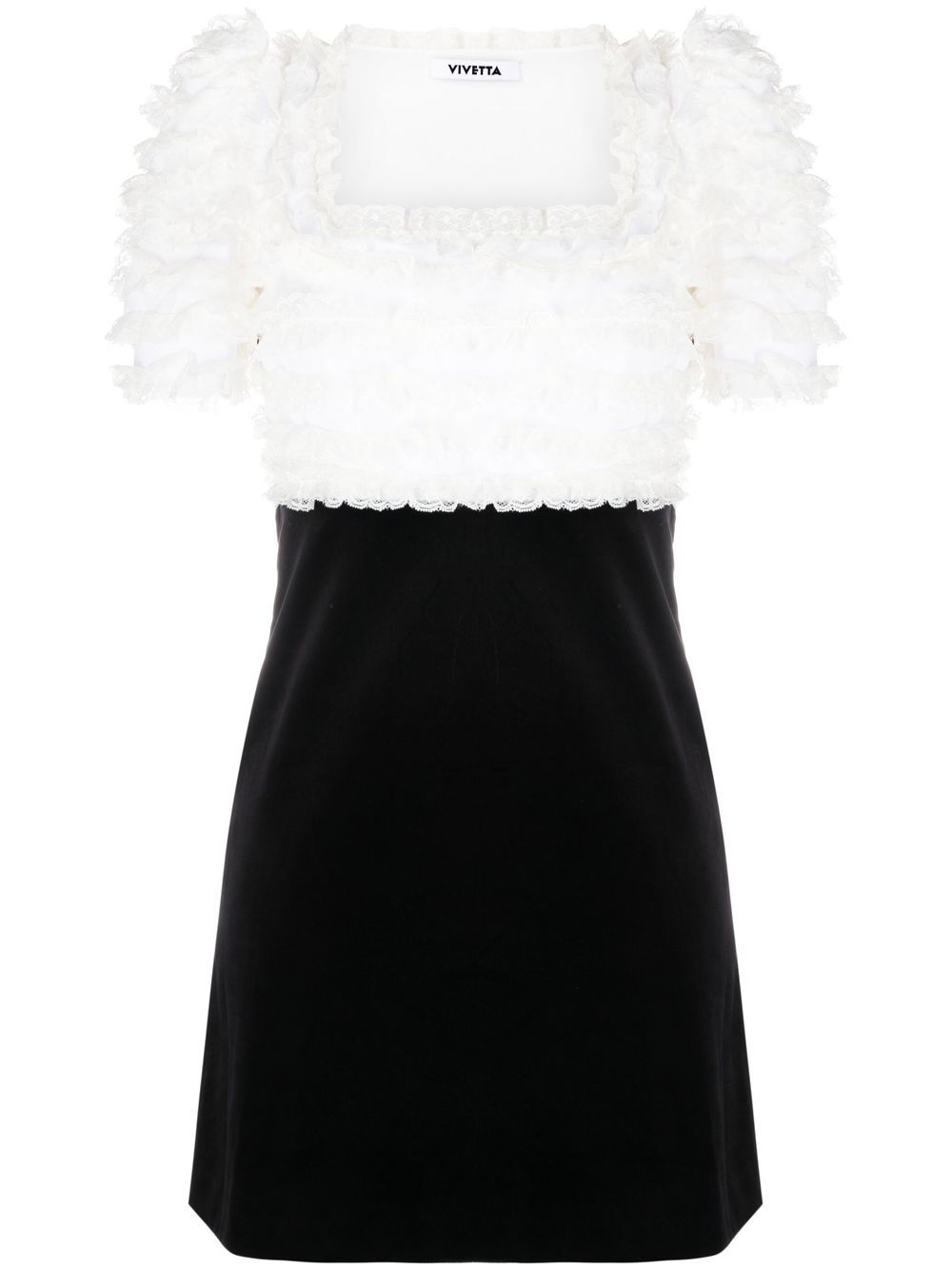 Ruffle-detail minidress - Black