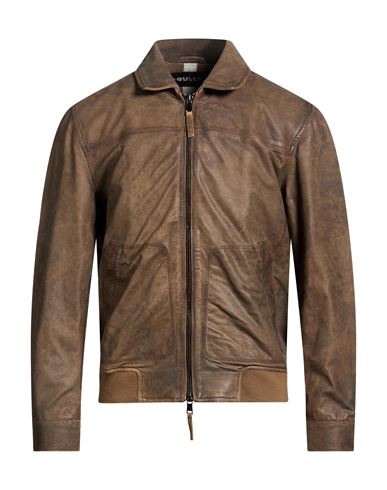 Man Jacket Khaki Size 40 Leather
