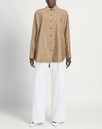 Woman Shirt Khaki Size 2 Silk, Cupro